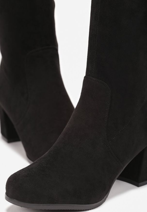 Born2be - Czarne Kozaki Capisa. Wysokość cholewki: za kolano. Kolor: czarny. Szerokość cholewki: normalna. Obcas: na słupku