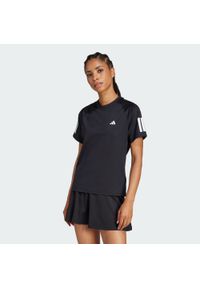 Adidas - Koszulka Club 3-Stripes Tennis CLIMACOOL. Kolor: czarny. Technologia: ClimaCool (Adidas). Sport: tenis