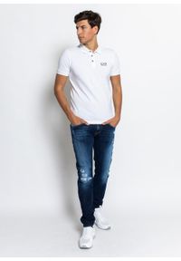 Koszulka męska Polo EA7 Emporio Armani (8NPF04 PJM5Z 1100). Okazja: na co dzień. Typ kołnierza: polo. Kolor: biały. Materiał: jeans, bawełna, dresówka. Styl: klasyczny, casual, elegancki, sportowy #2