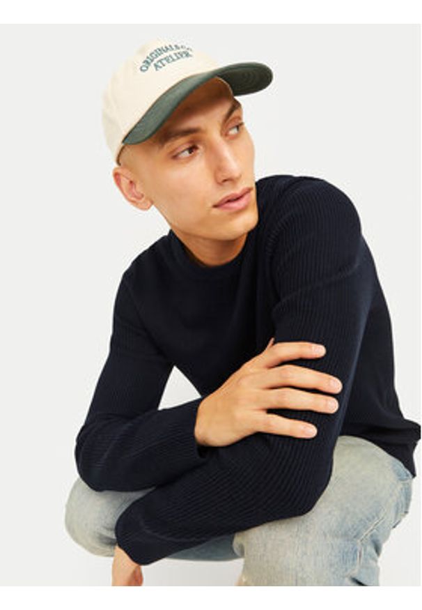 Jack & Jones Sweter Perfect 12257771 Granatowy Regular Fit. Kolor: niebieski. Materiał: bawełna