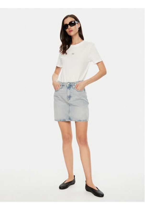 Calvin Klein Jeans Spódnica jeansowa J20J224534 Niebieski Regular Fit. Kolor: niebieski. Materiał: bawełna