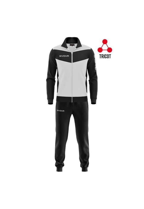 Givova Tuta Visa Triacetato 4S – Dres z zamkiem Rozmiar M. Kolor: czarny, biały, wielokolorowy. Materiał: dresówka. Sport: fitness, piłka nożna