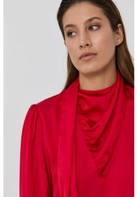 Nissa - NISSA - Bluzka. Okazja: na co dzień. Kolor: czerwony. Materiał: tkanina. Długość rękawa: długi rękaw. Długość: długie. Wzór: gładki. Styl: casual #3