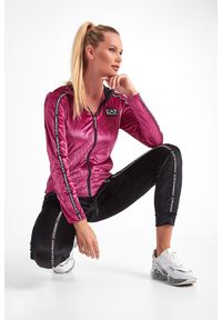 EA7 Emporio Armani - Bluza EA7 EMPORIO ARMANI. Typ kołnierza: kaptur. Materiał: tkanina, welur, prążkowany. Wzór: paski #3