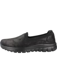 skechers - Kapcie SKECHERS GRACEFUL - LEANING I Czarny. Kolor: czarny. Materiał: syntetyk, tkanina. Model: Skechers Sport. Sport: turystyka piesza