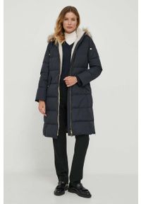 TOMMY HILFIGER - Tommy Hilfiger sweter wełniany damski kolor granatowy lekki. Kolor: niebieski. Materiał: wełna. Długość rękawa: długi rękaw. Długość: długie. Wzór: ze splotem #4