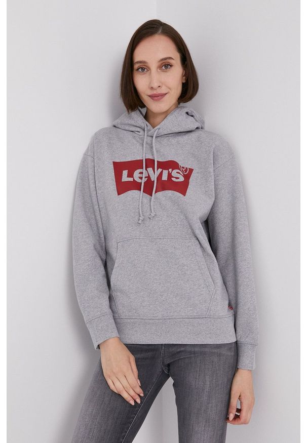 Levi's® - Levi's - Bluza. Okazja: na spotkanie biznesowe. Kolor: szary. Materiał: dzianina. Długość rękawa: długi rękaw. Długość: długie. Styl: biznesowy