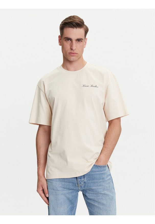 Karl Kani T-Shirt PD00005333 Beżowy Relaxed Fit. Kolor: beżowy. Materiał: bawełna