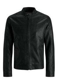 Jack & Jones - Jack&Jones Kurtka z imitacji skóry 12182461 Czarny Regular Fit. Kolor: czarny. Materiał: skóra