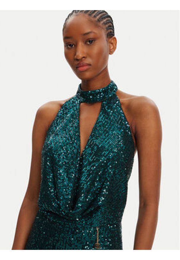 Fracomina Sukienka wieczorowa FQ25WD3012W706N6 Zielony Regular Fit. Kolor: zielony. Materiał: syntetyk. Styl: wizytowy