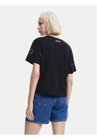 Desigual T-Shirt Tarot 24WWTK96 Czarny Regular Fit. Kolor: czarny. Materiał: bawełna #4