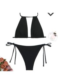 Intica - Dwuczęściowy strój kąpielowy z regulowanym topem na plażę lub basen Maribel. Kolor: czarny. Materiał: materiał