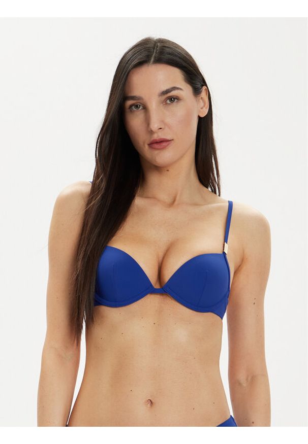 Calvin Klein Swimwear Góra od bikini KW0KW02383 Granatowy. Kolor: niebieski. Materiał: syntetyk