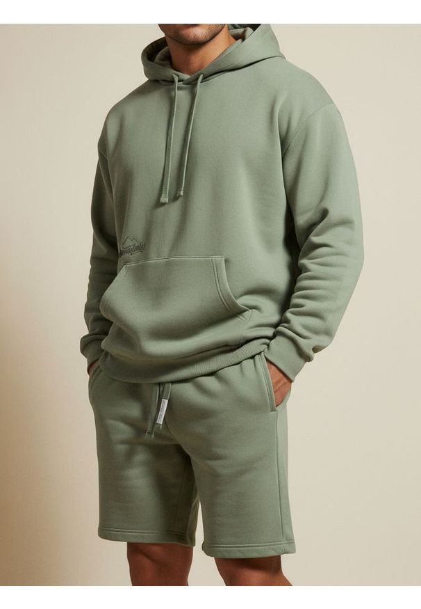 Sinsay - Szorty slim fit - zielony. Kolor: zielony