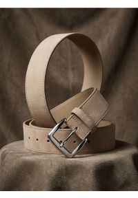 Sinsay - Pasek z imitacji zamszu ze srebrną klamrą - beżowy. Kolor: beżowy. Materiał: zamsz #1