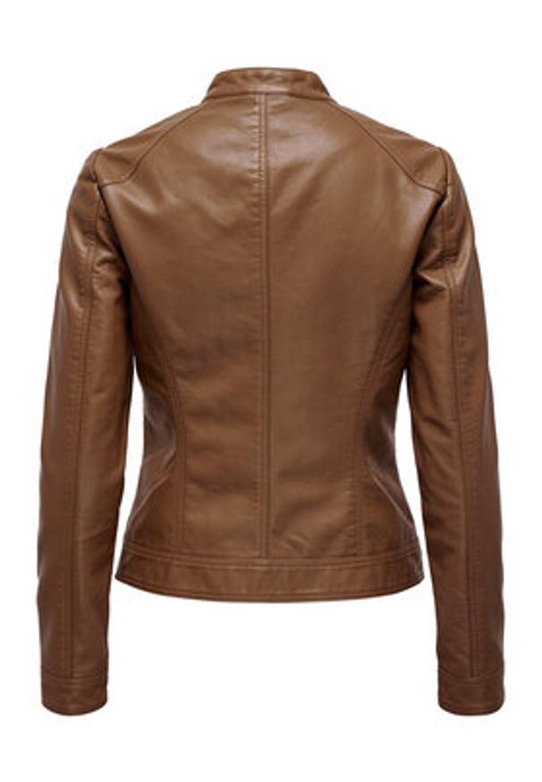 only - ONLY Kurtka z imitacji skóry Bandit 15081400 Brązowy Regular Fit. Kolor: brązowy. Materiał: skóra, wiskoza