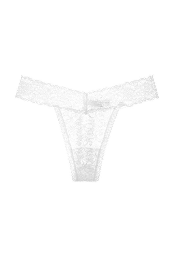 Intica - Stringi koronkowe z subtelnym wzorem na wyjątkowe okazje Izetta. Kolor: biały. Materiał: koronka. Wzór: koronka