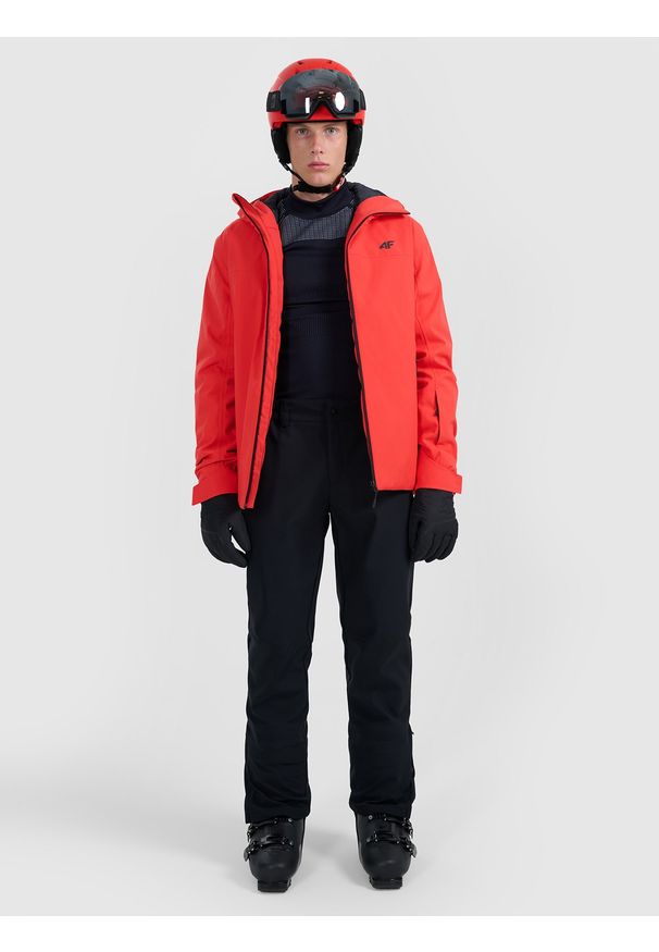 4f - 4F Kurtka narciarska membrana 5000 męska - czerwona L. Okazja: na co dzień. Kolor: czerwony. Materiał: tkanina, poliester. Sezon: zima. Styl: casual