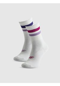 4f - 4F Skarpetki długie (2-pack) dziewczęce - multikolor 35-37. Kolor: wielokolorowy. Materiał: dzianina, bawełna, materiał #1