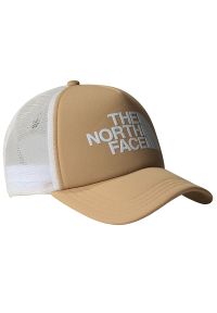 Czapka z daszkiem unisex The North Face Logo Trucker 0A3FM3HQI1 - beżowa. Kolor: beżowy. Materiał: poliester, bawełna. Styl: wakacyjny #1