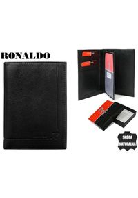 Portfel skórzany Ronaldo [DH] MR07-VTV-RFID czarny. Kolor: czarny. Materiał: skóra