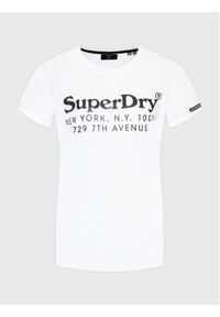 Superdry T-Shirt Vintage Venue Interest W1010844A Biały Regular Fit. Kolor: biały. Materiał: bawełna. Styl: vintage