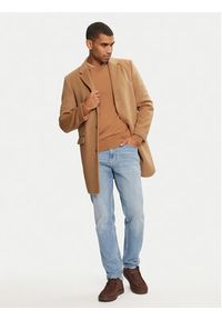 TOMMY HILFIGER - Tommy Hilfiger Sweter MW0MW28046 Brązowy Regular Fit. Kolor: brązowy. Materiał: bawełna #4