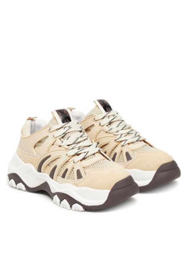 Patrizia Pepe Sneakersy 8Z0043/V005-J4Q8 Beżowy. Kolor: beżowy. Materiał: zamsz, skóra