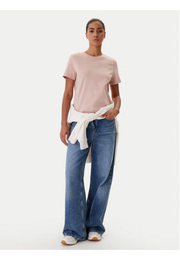 Calvin Klein Jeans T-Shirt Monogram LV047B224G Koralowy Regular Fit. Kolor: pomarańczowy. Materiał: bawełna