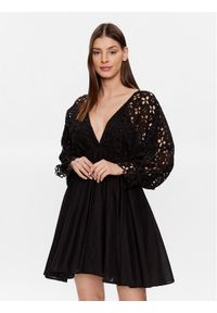 Iconique Sukienka letnia IC23 019 Czarny Regular Fit. Kolor: czarny. Materiał: bawełna. Sezon: lato #1