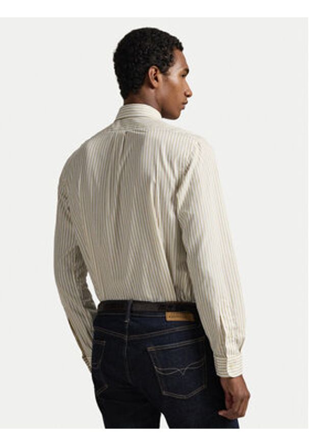 Polo Ralph Lauren Koszula 710B15595007 Beżowy jasny Custom Fit. Typ kołnierza: polo. Kolor: beżowy. Materiał: bawełna