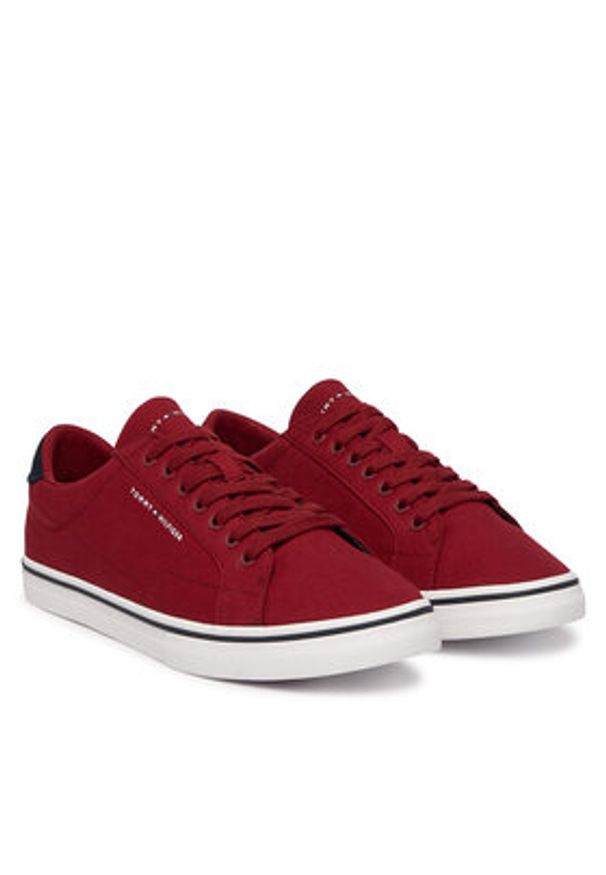 TOMMY HILFIGER - Tommy Hilfiger Tenisówki Vulc Core Long Lace FM0FM05688 Bordowy. Kolor: czerwony. Materiał: materiał