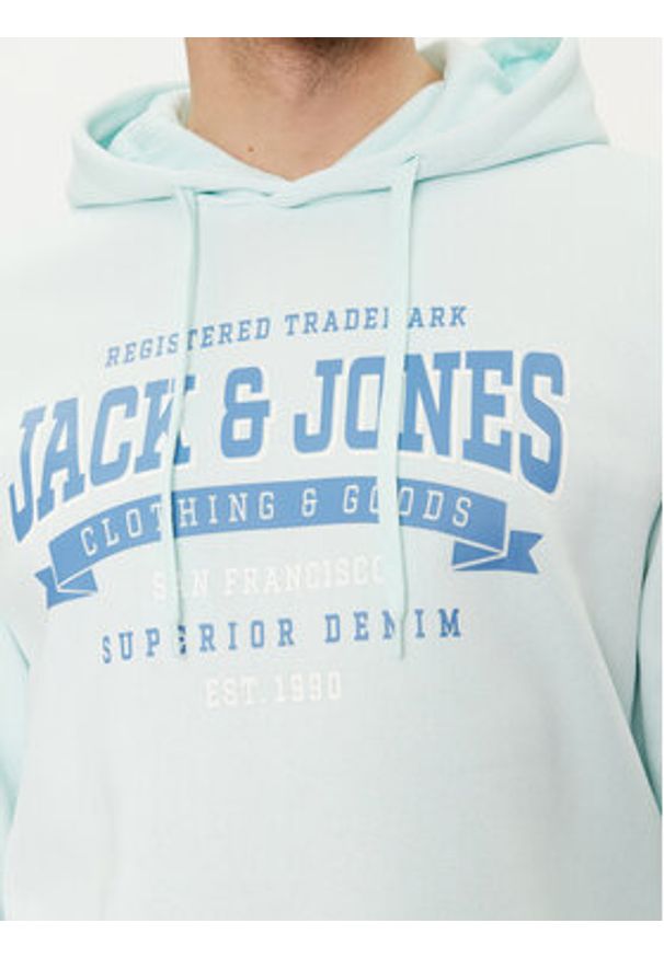 Jack & Jones - Jack&Jones Bluza Logo 12233597 Błękitny Standard Fit. Kolor: niebieski. Materiał: syntetyk