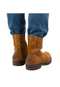 Olivier Buty męskie sztyblety skórzane 553KZ rude brązowe. Okazja: na co dzień. Zapięcie: zamek. Kolor: brązowy. Materiał: skóra. Styl: casual #4