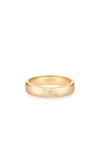W.KRUK - Obrączka ślubna złota ESPERA damska. Materiał: złote. Kolor: złoty. Wzór: gładki, aplikacja #1