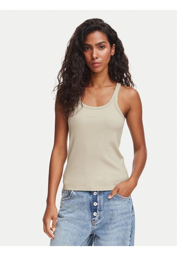 BOSS Top C_Epetite 50554664 Zielony jasny Slim Fit. Kolor: zielony. Materiał: bawełna