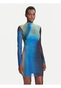 Desigual Sukienka codzienna Shira 25WWVK43 Niebieski Slim Fit. Okazja: na co dzień. Kolor: niebieski. Materiał: syntetyk. Typ sukienki: proste. Styl: casual #1