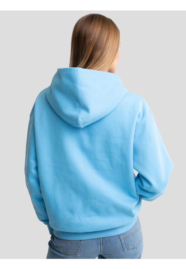 Big-Star - Bluza damska z haftem z kapturem niebieska Afra 401. Typ kołnierza: kaptur. Kolor: niebieski. Materiał: dzianina, materiał. Wzór: haft. Styl: retro, klasyczny
