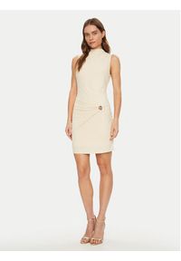 Guess Sukienka koktajlowa W5RK24 KAQL2 Écru Regular Fit. Materiał: syntetyk. Styl: wizytowy