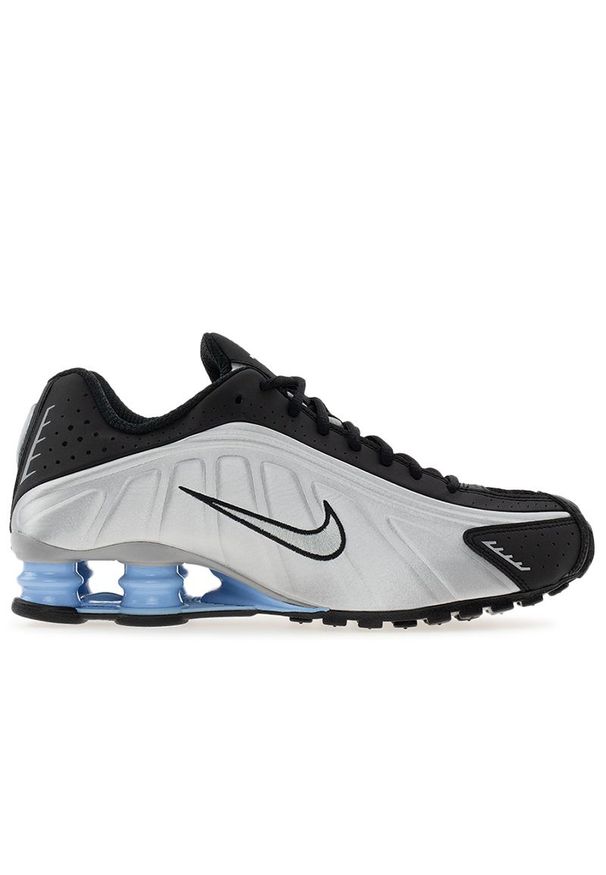 Buty męskie Nike Shox R4 HQ1988-004 - biało-czarne. Kolor: biały, wielokolorowy, czarny. Materiał: syntetyk, materiał, guma. Szerokość cholewki: normalna. Sezon: lato