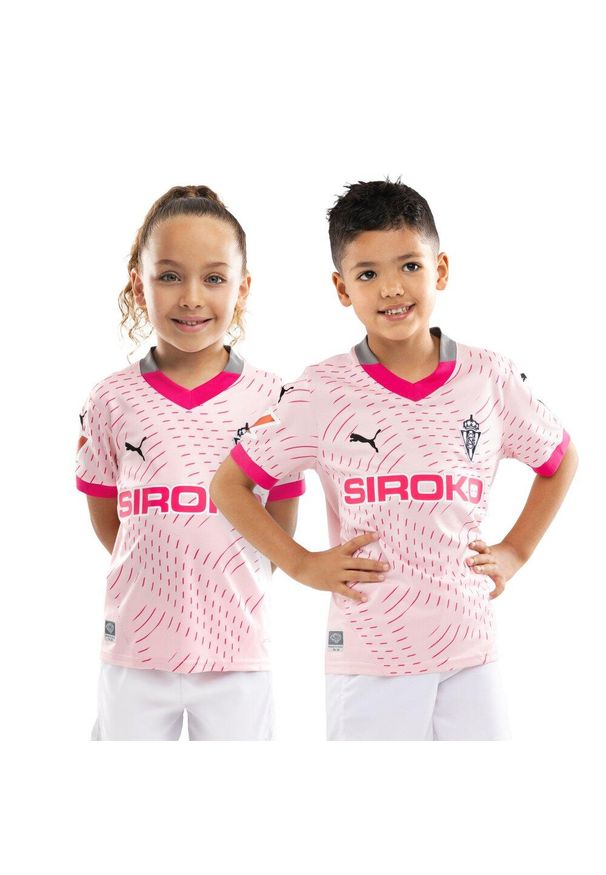 SIROKO - Oficjalna koszulka piłkarska puma dla real sporting de gijón Football Puma Kos. Kolor: różowy. Sport: piłka nożna