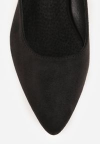 Renee - Czarne Sandały Vices na Ozdobnym Słupku Typu Slingback ze Skórzaną Wkładką Eraliora. Okazja: na co dzień. Zapięcie: sprzączka. Kolor: czarny. Materiał: skóra. Obcas: na słupku. Styl: casual, elegancki #3