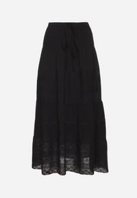 Born2be - Czarna Spódnica z Bawełny z Wysokim Stanem w Stylu Boho Ellitrae. Okazja: na co dzień. Stan: podwyższony. Kolor: czarny. Materiał: bawełna. Sezon: lato, wiosna. Styl: boho #4