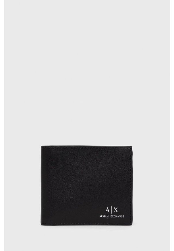 Armani Exchange portfel skórzany 958097.CC845 męski kolor czarny. Kolor: czarny. Materiał: skóra. Wzór: gładki