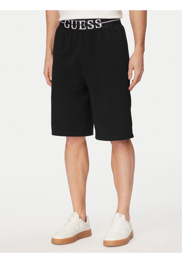 Guess Szorty sportowe U6GD00 KC241 Czarny Regular Fit. Kolor: czarny. Materiał: bawełna. Styl: sportowy