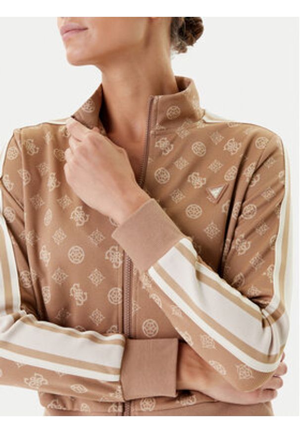 Guess Bluza V5YQ07 K0282 Brązowy Regular Fit. Kolor: brązowy. Materiał: syntetyk