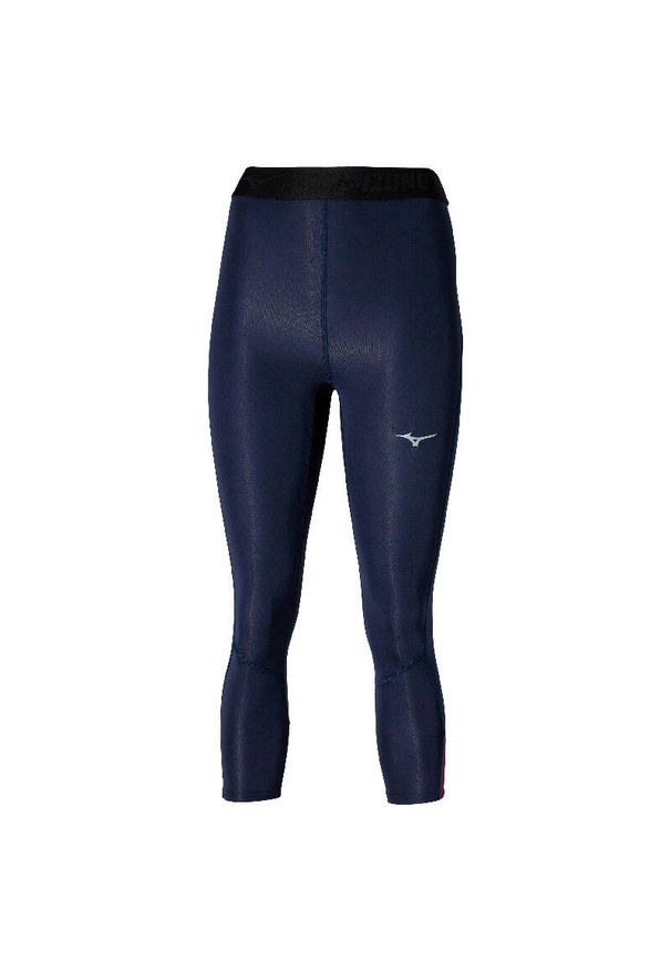 Damskie legginsy 3/4 Mizuno Core Impulse. Kolor: niebieski. Sport: bieganie, fitness