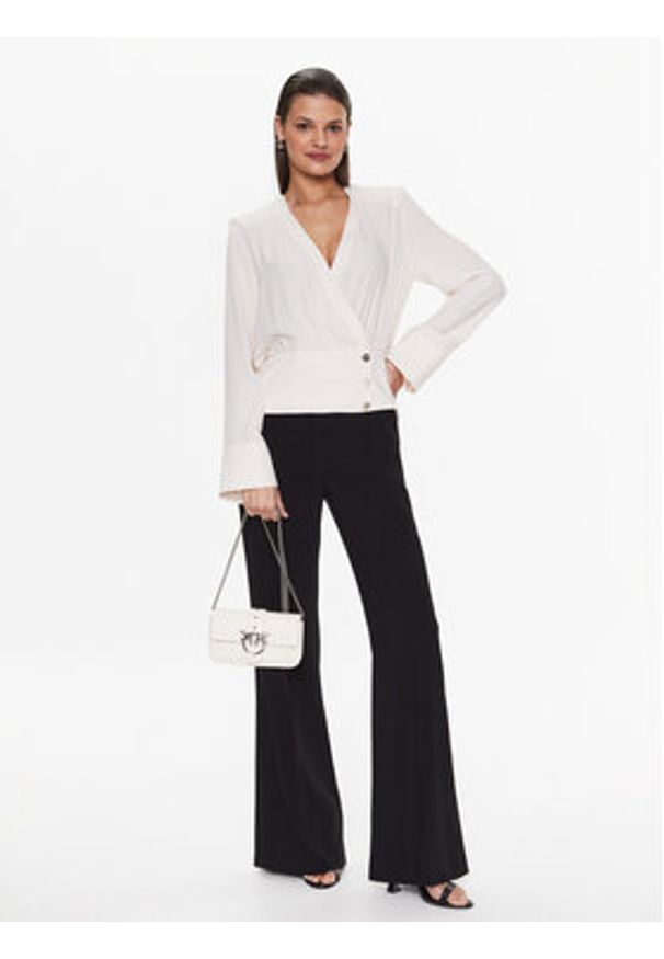 Pinko Bluzka Bravo 101141 8889 Écru Regular Fit. Materiał: wiskoza