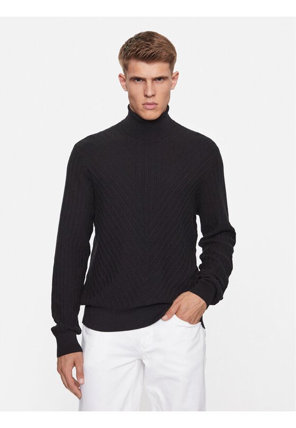 Golf Armani Exchange. Typ kołnierza: golf. Kolor: czarny. Materiał: bawełna