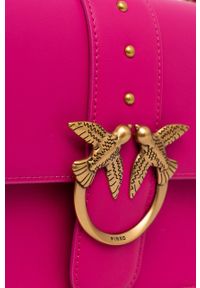 Pinko torebka skórzana kolor różowy. Kolor: różowy. Materiał: skórzane #6